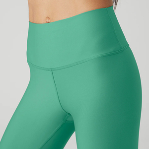 Leggings de yoga pour femmes, taille haute, vert uni, longueur intégrale, sans couture, extensibles dans quatre directions, pantalon de sport - Product Image 6