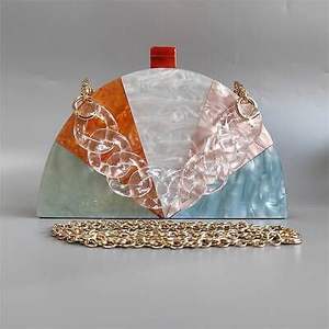 กระเป๋าคลัทช์เรซิ่นสำหรับงานปาร์ตี้ผู้หญิง ดีไซน์หรูหรา ประดับคริสตัล แฟชั่นอินเทรนด์ - Product Image 6