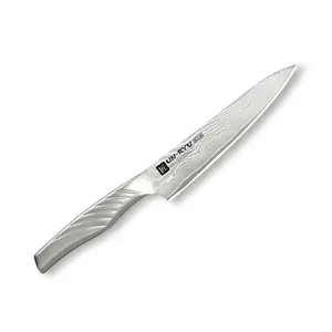 Cuchillo de acero de Damasco fresco preciso y preciso, hecho con técnicas avanzadas, cuchillo Santoku pequeño de acero inoxidable de 21, 2, 1, 2, 2, 1, 2, 2