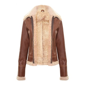 Veste en cuir d'agneau pour femmes, mode, vente en gros, manteau d'hiver de luxe, OEM ODM, meilleur prix fournisseur - Product Image 4