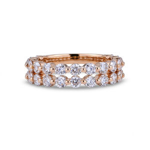 Anillo de Compromiso de Diamantes con Corte Brillante Redondo de Platino, con Banda Halo, Diamantes Blancos, Estilo Clásico para Mujer, Certificado IGI - Product Image 1