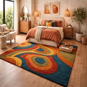 Modern Luxury Rug Abstract Area Rug Hand Tufted Rug Cozy Rug Wool Rug Styling Home Rug For living Room Bed Room Home Decor Rug - Product Image 2