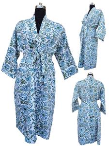 Peignoir en coton gaufré pour femme, doux, léger et absorbant, idéal pour spa et hôtel, avec logo personnalisé, fabrication en gros, export. - Product Image 4
