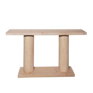 Mesa de consola de madera minimalista moderna de 59 pulgadas, acento decorativo elegante para entrada, sala de estar, pasillo, columna, diseño de Pedestal - Product Image 3