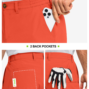 Pantalones cortos de golf para hombre que absorben la humedad, para práctica, deportes al aire libre, viajes, transpirables, de secado rápido, lisos y teñidos. - Product Image 3