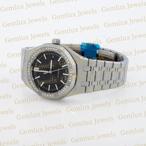 Dial negro de alta calidad D VVS Moissanite Diamond Pass Diamond Tester Reloj de diamantes de acero inoxidable Foe Men - Product Image 2