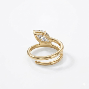 Anillo de Compromiso de Oro de 18K con Diamante Cultivado en Laboratorio de 1.25 CT, Corte Marquesa, Banda Doble de Este a Oeste, Anillo de Boda para Mujer, Joyería Elegante, Regalo - Product Image 4