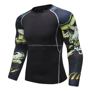 2024 nueva llegada al por mayor hombres Jiujitsu Rashguard Grappling & BJJ MMA Guard Long Compression Gym Gear - Product Image 2