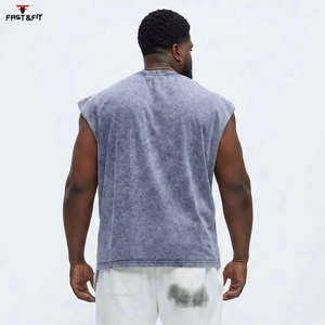 Nouveau style débardeur tricoté respirant sans manches personnalisable pour le sport et la gym, effet délavé, séchage rapide, fabriqué au Pakistan - Product Image 2