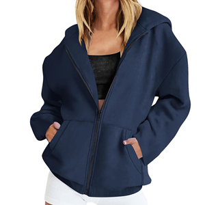 Womens Casual Zipper Hoodie Comfortable Full <b>Zip</b> <b>Hooded</b> Sweatshirt Custom Branding Wholesale Apparel Factory Supplier Premium - Product Image 5