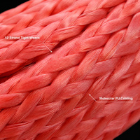 Cuerda de Cabrestante HMPE de Alta Resistencia, 12 mm de Diámetro, 13800 kg de Resistencia a la Rotura, para Rescate Todoterreno, Aplicaciones Marítimas y Forestales
