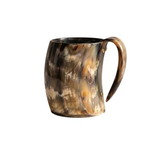 Chope à bière artisanale en corne de bœuf authentique, style Viking, sans danger pour les aliments, cadeau unique pour homme - Product Image 1