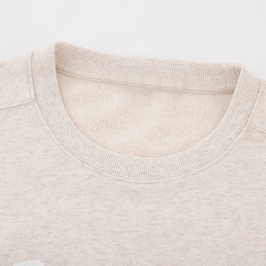 Men's O-Neck Solid Knitted Pullover Regular Fit Casual <b>Sweater</b> Beige Long Sleeve 100% Cotton <b>Fleece</b> Breathable Lined - Product Image 4