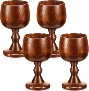 Juego de Copas de Vino de Madera Hechas a Mano, Copas de Madera Natural Reutilizables, Juego de Regalo Ecológico para Bar - Product Image 6