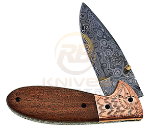 Couteau pliant en acier Damas de qualité supérieure – Couteau de poche EDC pour le camping, la survie et les activités de plein air - Product Image 4