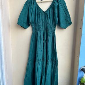 Vestido de Verano para Mujer, 100% Algodón, Verde, Midi, Casual, Maxi, con Escote Corazón, Vestido Largo de Algodón Indio a Precio de Fábrica - Product Image 1