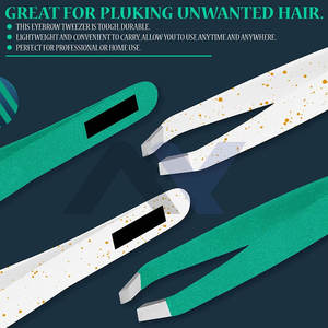 Pinzas para Extensión de Pestañas con Punta de Fibra, Agarre Fuerte, Delgadas, Color Blanco/Verde, Logotipo Personalizado, Marca Privada, Juego de 2 Piezas - Product Image 3