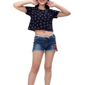 Camiseta Corta de Algodón para Mujer, Ecológica, Personalizable, de Color Sólido, Informal, de Manga Corta, de Secado Rápido y Tejido Transpirable para Primavera - Product Image 5