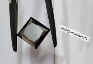 Moissanite noire de 5,60 carats, taille princesse carrée, faite à la main, cadeau pour elle - Product Image 3