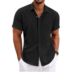 Men's Slim Casual Summer Long Sleeve <b>Button</b>-Up <b>Shirt</b> 100% Cotton Satin Fabric Large Size for Work - Product Image 1