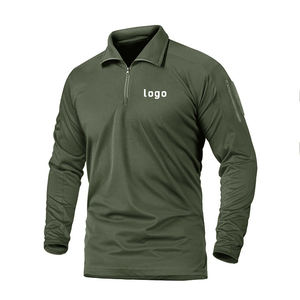 Camiseta de Golf de Manga Larga con Cierre de Cremallera 1/4 y Estampado por Sublimación para Hombre, Personalizable con Logotipo, Camisetas Polo de Manga Larga para Hombre - Product Image 3