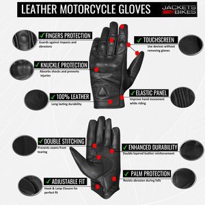 Guantes de Motociclista de Cuero Genuino OEM, Guantes de Carreras de Motocicleta con Protección en los Nudillos, Fabricante - Product Image 5