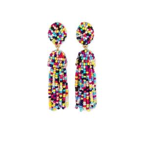 Custom designed seed <b>bead</b> embroidery earrings with unique patterns Beaded Fashion Earrings for Women and Girls - Product Image 4