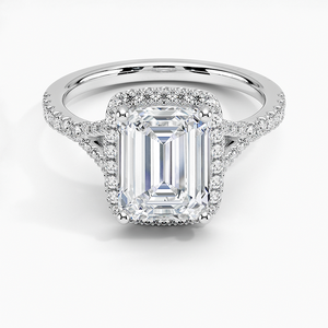 BOJ <b>Ring</b> 0104 <b>Emerald</b> Cut 925 <b>Silver</b> Halo Stone Prong Setting Solitaire Diamond <b>Ring</b> 2ct D Color VVS1 Moissanite GRA Certified - Product Image 1