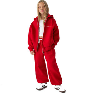 Girls Hoodies and Sweatshirts premium quality Shorts Set 100% Organic Cotton Fleece <b>Hoodie</b> Sets custom logo oversize hoodies - Product Image 3