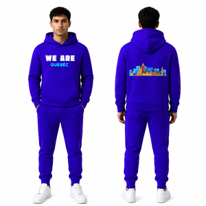 Conjunto Deportivo para Hombre, Sudadera con Capucha Morada, Ropa de Fanáticos de la Copa de Fútbol Quebec 2026, Sudadera y Pantalones Deportivos Personalizados - Product Image 1
