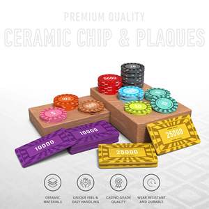Eterna - Juego de Fichas de Póker de 300/500 Piezas con 10/20 Placas, Fichas de Cerámica de 40/45/50 mm, Peso de 10/14/17 g - Product Image 3