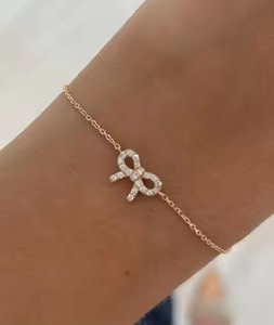 Round Shape Diamond Tennis Bracelet Minimalist Yellow Gold Stackable Bracelet Romantic Anniversary Gift for <b>Wife</b> for Parties - Product Image 3