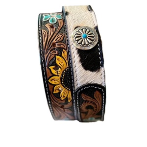 Cinturón Vaquero Estilo Occidental Vintage con Hebilla de Aleación Metálica, Tamaño y Logotipo Personalizables, 100% Cuero Vacuno Genuino - Product Image 2