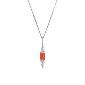 Pendentif de luxe classique en argent sterling de qualité supérieure avec pierre précieuse cornaline taille baguette, design unique, sertissage clos, unisexe - Product Image 1
