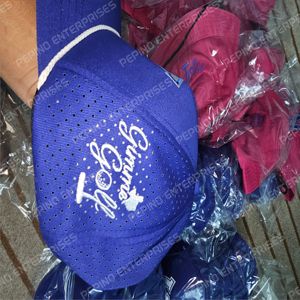 Blue 6-Panel Baseball <b>Cap</b> With White V Embroidery Mesh Fabric Unisex Casual Fit Spring <b>Summer</b> Wear - Product Image 3