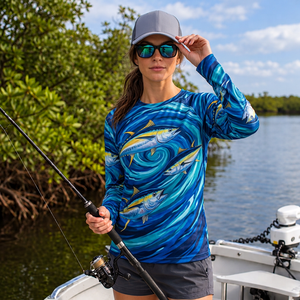 Camisetas de Pesca en Agua Salada Personalizadas para Mujer con Impresión por Sublimación, Corte Atlético para Equipos de Pesca en Alta Mar - Product Image 1