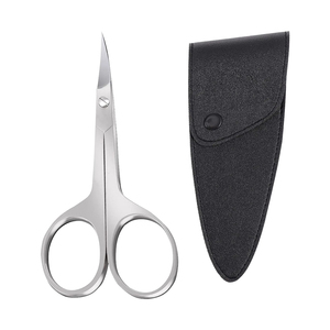 Ciseaux à cuticules à lame droite en acier inoxydable de haute qualité, étui en cuir personnalisé, ciseaux à ongles pour manucure, marque privée - Product Image 1