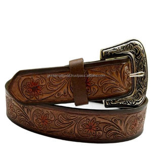 Custom Design Export Quality Western <b>Leather</b> Tooling <b>Belt</b> <b>for</b> <b>Men</b> Hand Carved Floral Embossed Tooled <b>Leather</b> Cowboy cowgirl <b>Belt</b> - Product Image 1