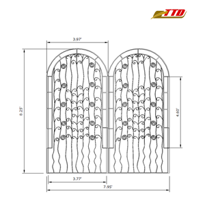 Puerta de Entrada de Hierro Forjado de Primera Calidad, Puerta Decorativa de Hierro para Casas de Lujo y Villas Modernas - Product Image 2