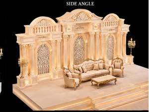 Telón de Fondo para Bodas de Estilo Romano y Griego, Decoración Elegante para Escenarios de Boda, MDF de Lujo, Estilo Bollywood, Telón de Fondo para Recepciones, EE. UU. - Product Image 2