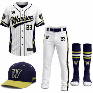 Customized Unisex Baseball Complete Uniform Set White Color 100% Polyester Breathable Baseball Uniform Kit - Product Image 5