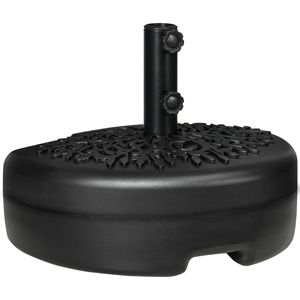 Base per Ombrellone da Patio Nera per Palo da 1,5 o 2 Pollici, Riempibile con Sabbia o Acqua, a Mezza Luna, Adatta per Cortili - Product Image 1