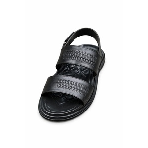 Mens Comfortable Stylish Leather Outdoor Sandals Adjustable Hook Loop Perfect For Travel Outdoor Use Wholesale OEM Logo 2026 PU - Product Image 1
