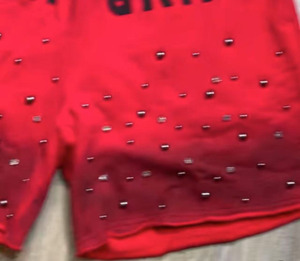 Men's <b>Red</b> Crew Neck T-Shirt With Bold Letter Print Casual Summer Style 100% Cotton Knitted Fabric <b>Silk</b> Screen Printing - Product Image 5
