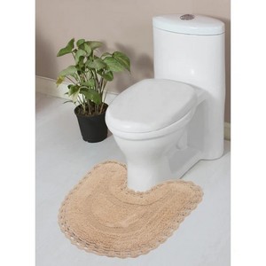 Handcrafted Seagrass Bath <b>Mat</b> Novelty Shape Non <b>Slip</b> Rubber Backing Beige Classic Style Floor Rug for Bathroom - Product Image 2