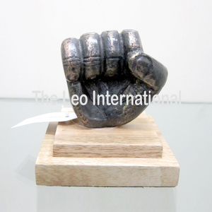 Sculptures d'art métalliques modernes et élégantes en forme de plumes, en aluminium et marbre, pour hôtels, en promotion - Product Image 2