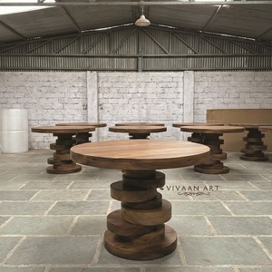 Mesa de Centro Redonda Minimalista, Portátil y Ecológica con Base Resistente para Sala de Estar en Apartamentos Pequeños - Product Image 4