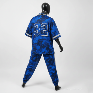 Conjunto de Pantalones Deportivos de Malla de Poliéster Transpirable para Hombre, 180 GSM, Azul, Negro, Camuflaje, Panel Lateral Sublimado, Logotipo Personalizado, 2 Piezas - Product Image 2