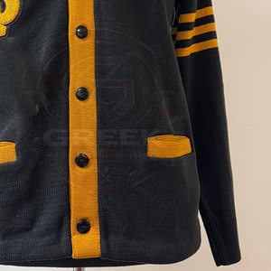 Cárdigan Personalizado con Rayas, Suéter con Letras de Chenilla Personalizadas de la Fraternidad Griega Alpha Phi, Suéter de Punto para Hombre, Cárdigan Universitario - Product Image 2