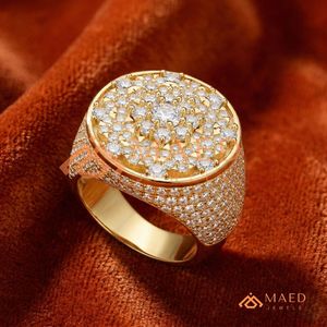 Luxury Iced Out Ring - 14K Gold Plated Hip Hop Baguette Statement Ring luxury alternative to traditional yellow gold Ring - Product Image 2